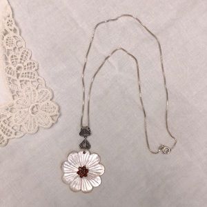 Mother of pearl with garnet necklace